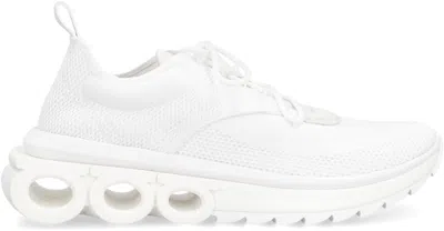 Shop Ferragamo Fabric Low-top Sneakers In White
