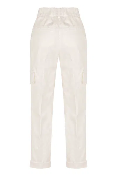 Shop Peserico Cotton Trousers In White