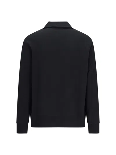 Polo Ralph Lauren Knitwear With Ribbed Cuffs And Embroidered Patch In Black
