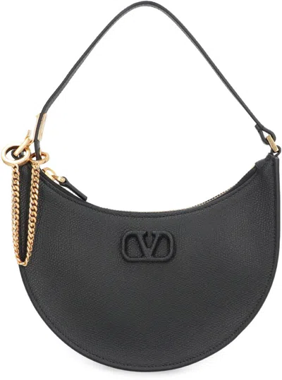 Shop Valentino Garavani - Mini Leather Hobo Bag In Black