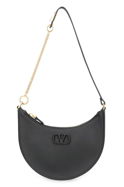 Shop Valentino Garavani - Mini Leather Hobo Bag In Black