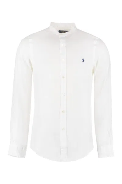 Shop Polo Ralph Lauren Linen Shirt In White