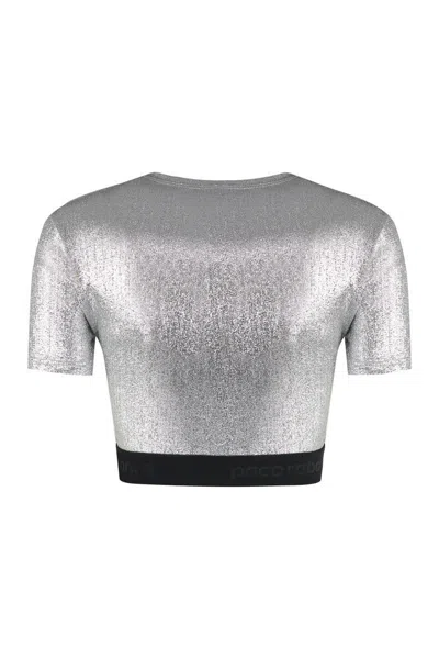 Shop Rabanne Technical Fabric Top In Silver