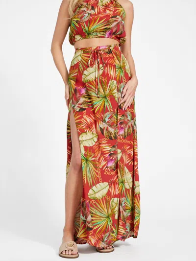 Shop Guess Factory Harmony Printed Maxi Skirt In Multi