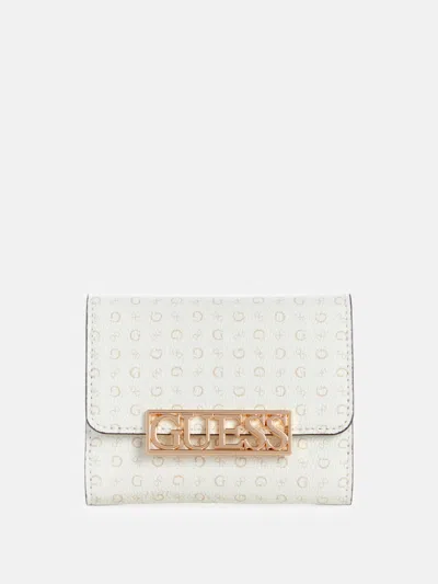 Shop Guess Factory Carrboro Logo Wallet In White