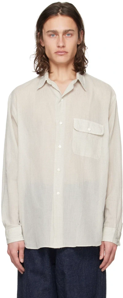 Shop Kaptain Sunshine White Cpo Shirt In White Pincheck