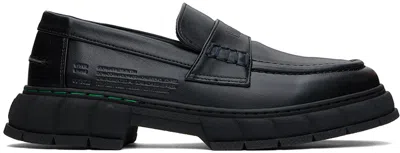 Shop Viron Black Progres Loafers In 990 Black
