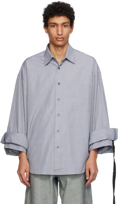 Shop Marina Yee Gray Oversized Shirt In Grey
