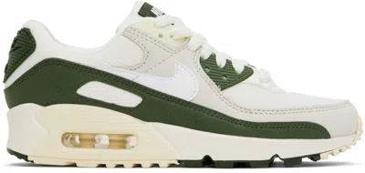 Shop Nike Off-white & Green Air Max 90 Sneakers In Sail/white-vintage