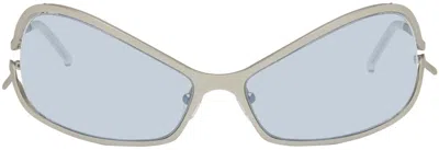 Shop A Better Feeling Silver Numa Sunglasses In Steel/cloud Blue