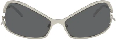 Shop A Better Feeling Silver Numa Sunglasses In Steel/black
