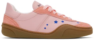 Shop Acne Studios Pink Stars Sneakers In Dmg Peach Pink/brown