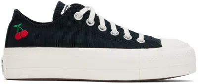 Shop Converse Black Chuck Taylor All Star Lift Platform Cherries Low Top Sneakers In Black/egret/red