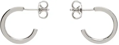 Shop Mm6 Maison Margiela Silver Numerical Hoop Earrings In 951 Polished Palladi
