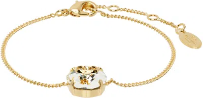 Shop Valentino Gold The Bold Edition Vlogo Bracelet In Mh5 Oro 18/crystal S