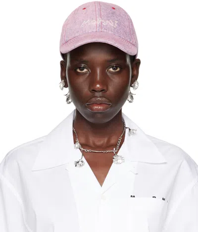Shop Marni Pink Marble Dyed Baseball Cap In Mbc13 Pink Gummy