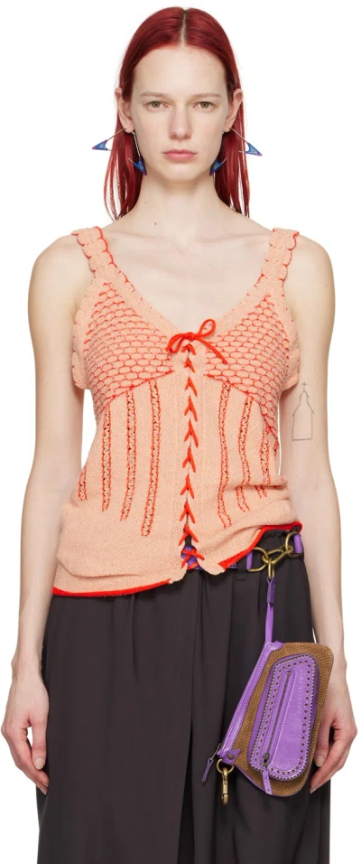 Shop Kiko Kostadinov Pink Urd Tank Top In Rosa Alexander/ember