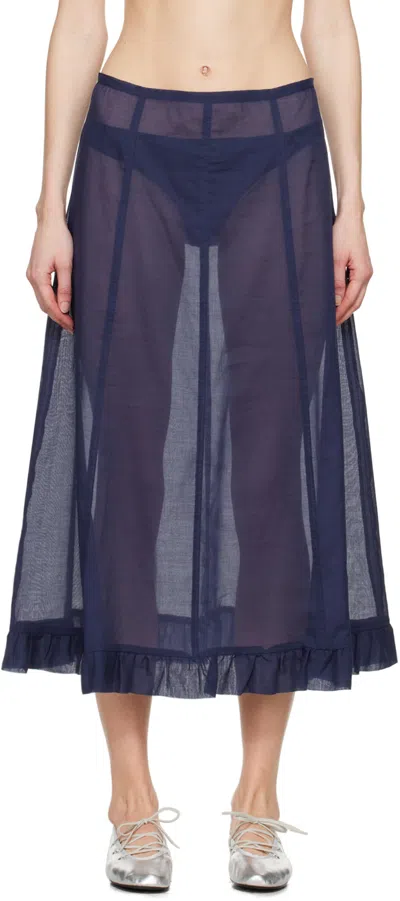 Shop Paloma Wool Navy Andolini Maxi Skirt In 134 Navy