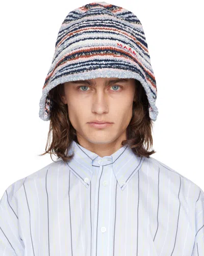 Shop Marni Multicolor Embroidered Bucket Hat In Mlb37 Opal