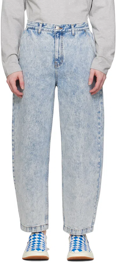 Shop Ader Error Blue Significant Tag Jeans In Sky Blue