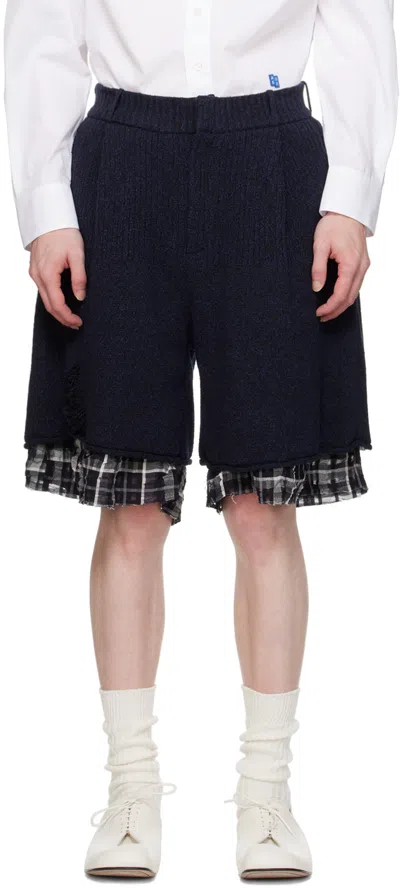 Shop Ader Error Navy Varto Shorts In Noir