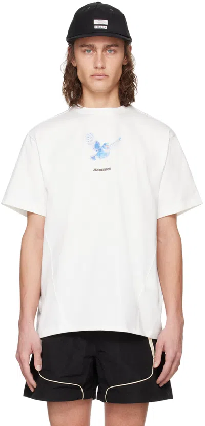 Shop Ader Error White Graphic T-shirt In Off White
