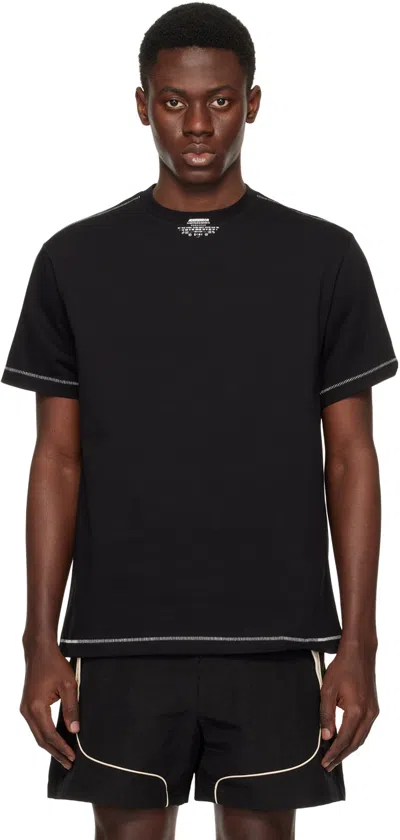 Shop Ader Error Black Printed T-shirt In Noir