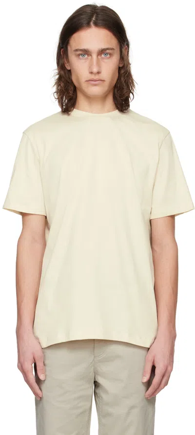 Shop Hugo Boss Off-white Rubber-print T-shirt In 131-open White