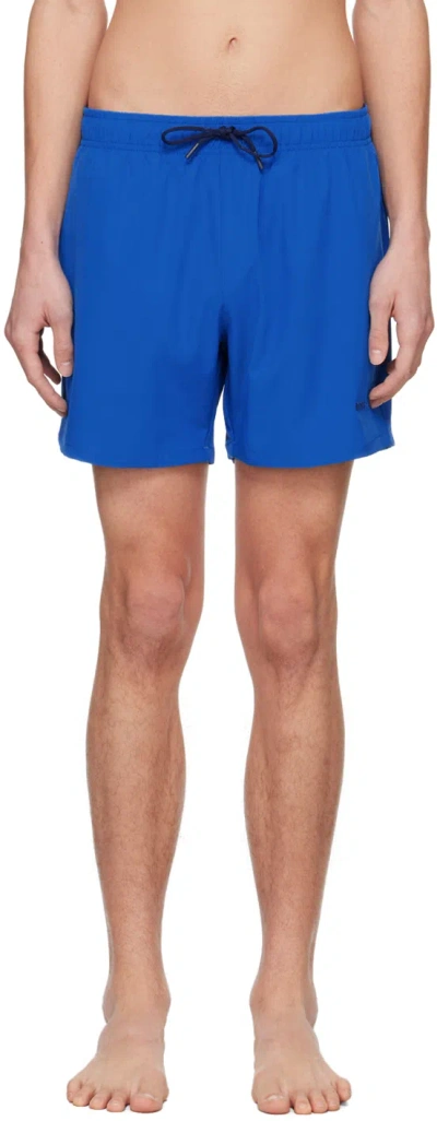 Shop Hugo Boss Blue Quick Drying Swim Shorts In 423-medium Blue