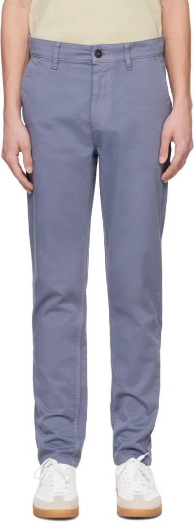 Shop Hugo Boss Blue Slim-fit Trousers In 415-navy