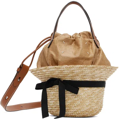 Shop Maison Margiela Brown Hat Bucket Bag In Ha310 Natural/brown