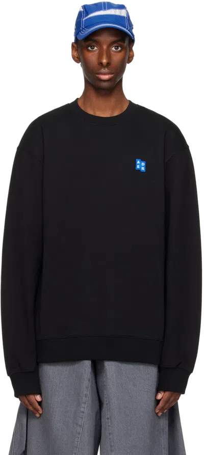Shop Ader Error Black Significant Crewneck Sweatshirt In Noir