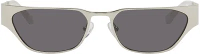 Shop A Better Feeling Silver Echino Sunglasses In Steel/black