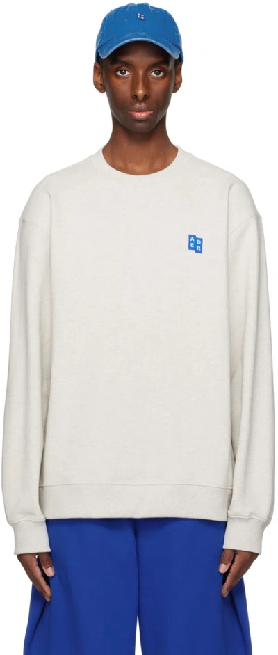 Shop Ader Error Gray Significant Patch Sweatshirt In Oatmeal