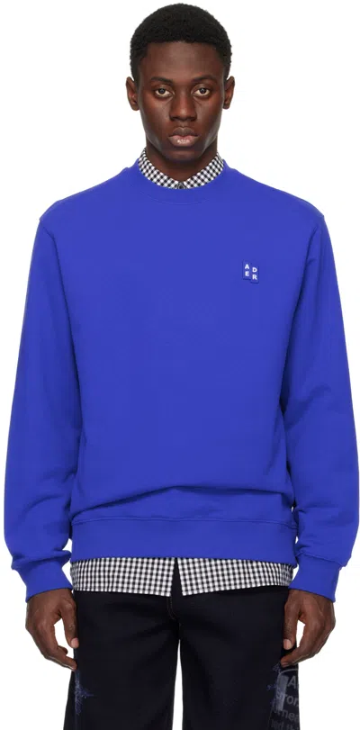 Shop Ader Error Blue Significant Patch Sweatshirt In Z-blue