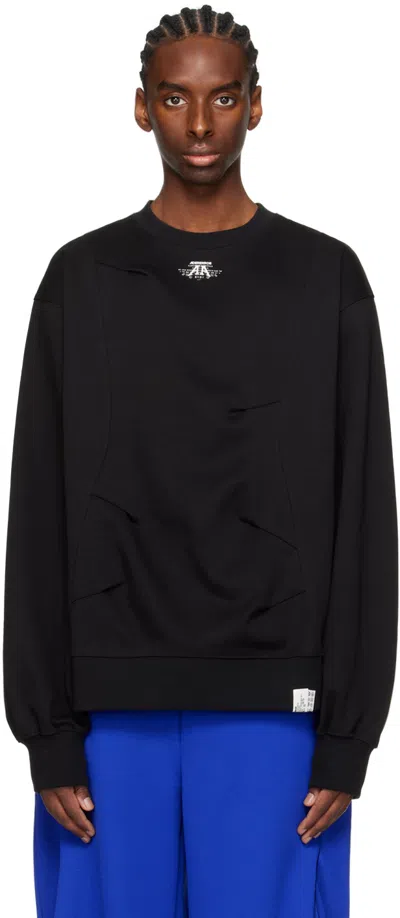 Shop Ader Error Black Embroidered Sweatshirt In Noir