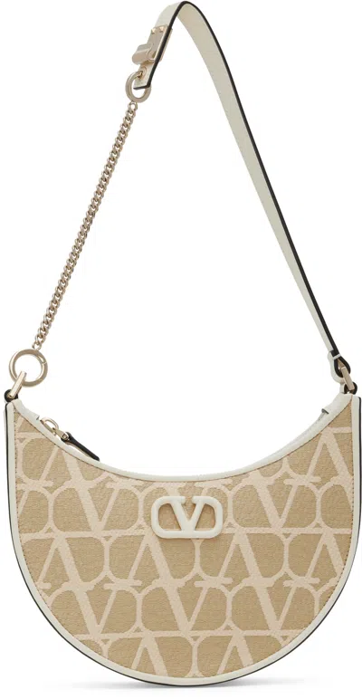 Shop Valentino Beige Signature Vlogo Mini Bag In Yt3 Naturale/ivory