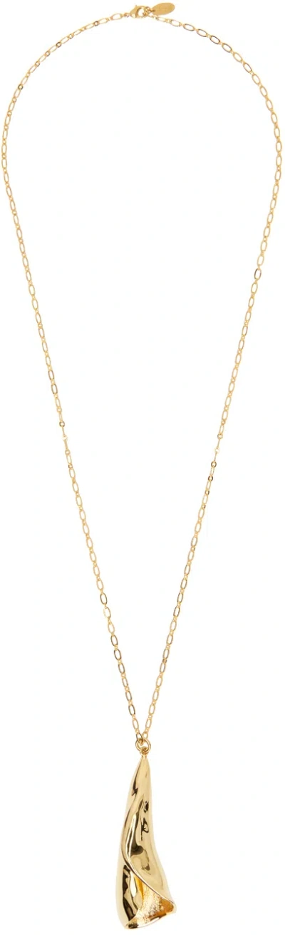 Shop Chloé Gold Blooma Necklace In 745 Bright Gold