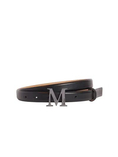 Shop Max Mara Maxmara M Classic Logo Belt Black