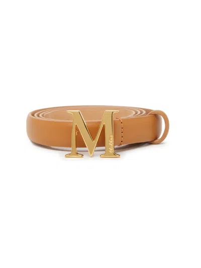 Shop Max Mara Maxmara M Classic Logo Belt Rust