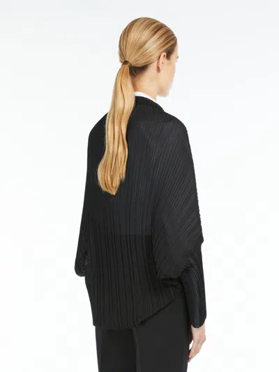 Shop Max Mara Maxmara Plissé Pleated Shrug Black