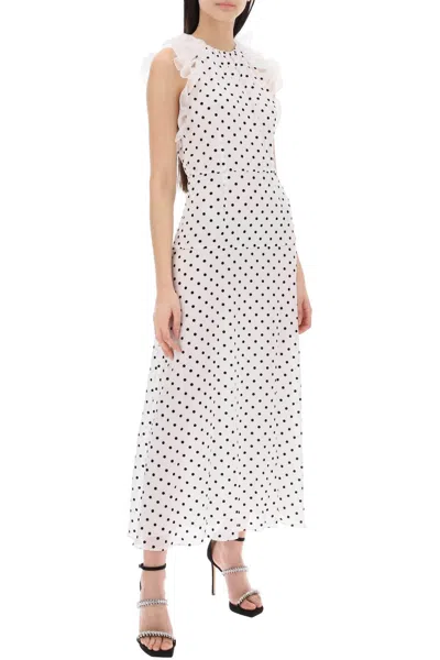 Shop Alessandra Rich Sleeveless Maxi Dress In Polka In White