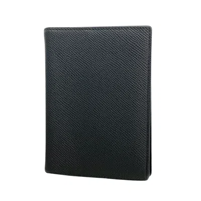 Shop Hermes Agenda Cover Leather Wallet () In Black