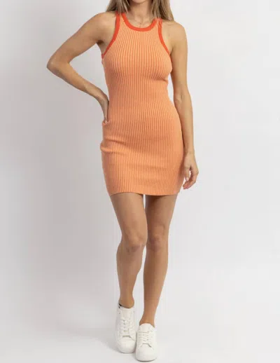 Shop Pretty Garbage Sunrays Two Tone Mini Dress In Orange In Brown