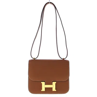 Shop Hermes Constance Leather Shoulder Bag () In Brown