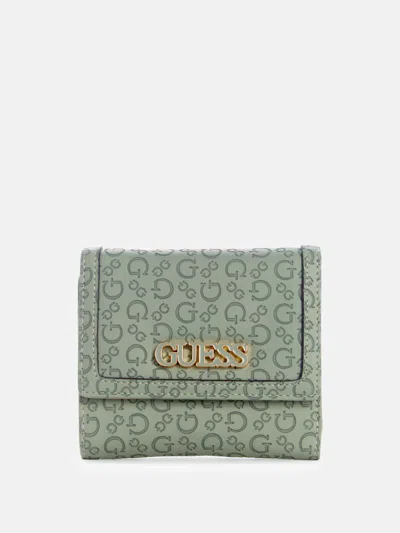 Guess Factory Zakaria Embossed Logo Trifold In Pink