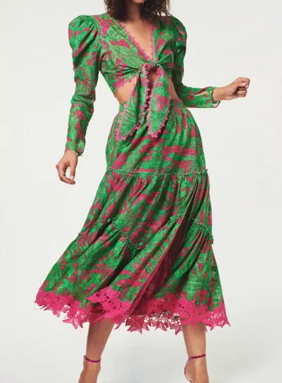 Shop Hemant & Nandita Goa Long Skirt In Green Multi