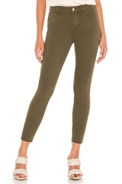 Shop L Agence Margot High Rise Skinny Pant In Olive Night In Green