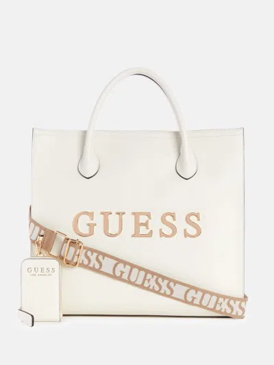 Shop Guess Factory Caracara Tote In White
