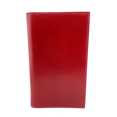 Shop Hermes Leather Wallet () In Red
